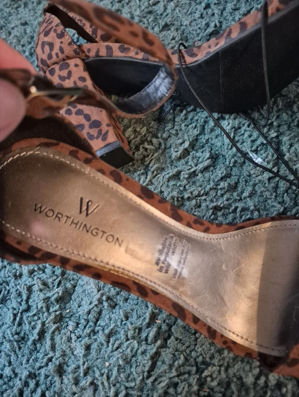 Worthington Animal Print Block Heels Open Toe 6.5 NWOB